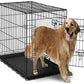 Dog Crates for Extra Large Dogs - XL Dog Crate 42" Pet Cage Double-Door Best for Big Pets - Wire Metal Kennel Cages with Divider Panel & Tray - In-Door Foldable & Portable for Animal Out-Door Travel