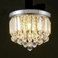 LOCLGPM 4 Light Luxury Glam Chrome Closet Mini Chandelier, Flush Mount Crystal Ceiling Light 11.8 Inch K5 Crystal Raindrop Silver Crystal Chandelier for Dining Room Bedroom Hallway Kitchen