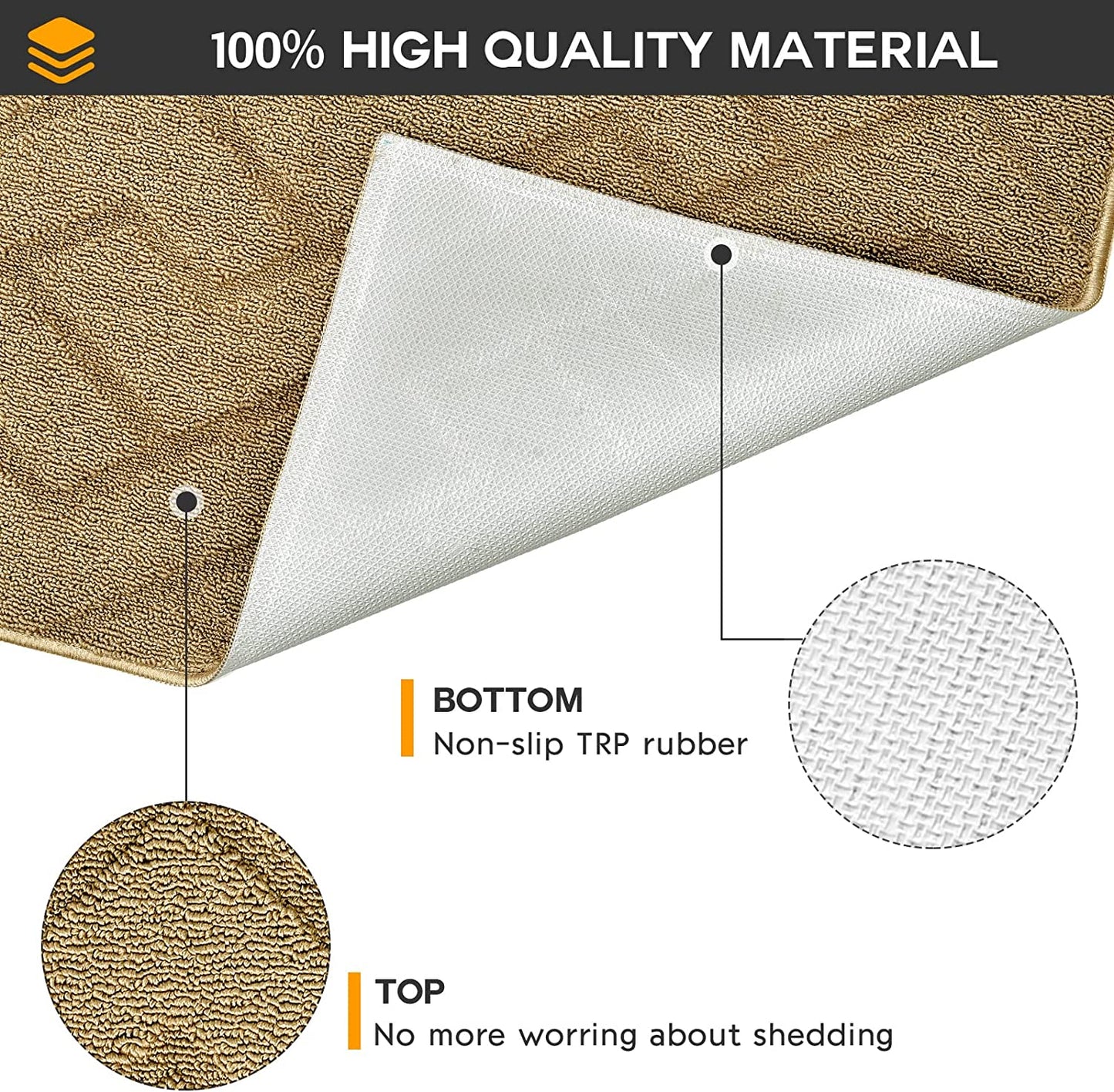 Indoor Doormat, Front Back Door Mat Rubber Backing Non Slip Door Mats 20”X31.5” Absorbent Resist Dirt Entrance Doormat inside Floor Mats for Entryway Machine Washable Low-Profile (Brown)