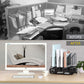 Desk Organizers and Accessories Storage with Drawer, Paper Tray and 5 Vertical File Folder Holders to Collect Office Supplies, Desktop Organizer for Workspace Home Office School, Black