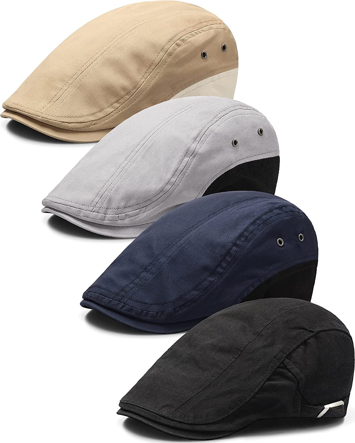 4 Pieces Newsboy Hats for Men Summer Cabbie Cap Newsboy Flat Capivy Cap Newsboy Hunting Hat for Men
