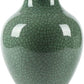 Chinese Ceramic Art Handmade Antique Ice Crack Glaze Vases Big China Porcelain Flower Bottle Vase for Home Decoration(Green)