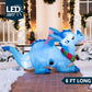 6 FT Long Christmas Inflatable Dragon, Blow up Lighted Inflatables Blue Dragon with Snowflake for Christmas Party Indoor, Outdoor, Yard, Garden, Lawn Winter Decorations