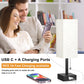 Bedside Table Lamp with 3 Levels Brightness - 2700/3500/5000K Small Lamp with USB C+A Ports, Nightstand Lamp with 3 Color Modes by Pull Chain, Bedroom Lamp for Living Read Work(Led Bulb Included)