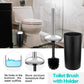 Bathroom Accessories Set-6 Piece Plastic Gift Set Toothbrush Holder,Toothbrush Cup,Soap Dispenser,Soap Dish,Toilet Brush Holder,Trash Can,Tumbler Straw Set Bathroom (Black)
