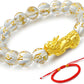 10Mm Multi-Colored Crystal Bead Lucky Bracelets Feng Shui Black Obsidian Wealth Bracelet Pixiu Black Mantra Bead Protection Bracelet for Women (4.Clear)