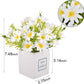 Artificial Flowers, Daisy Flower with Vase Silky Artificial Daisies Bouquet Fake Plant Bonsai for Home Office Wedding Decoration, Table Centerpieces Arrangement, Windowsill Decor
