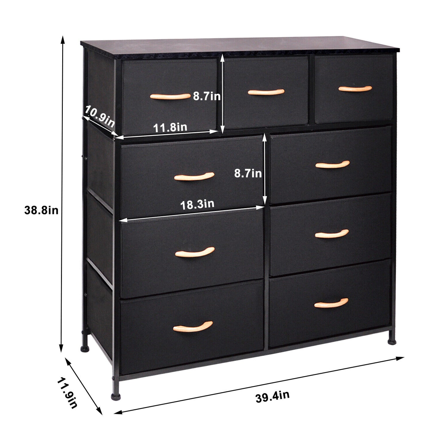 Dresser 9 Drawer Bedroom Furniture Storage Chest Organizer Closet Cabinet Home