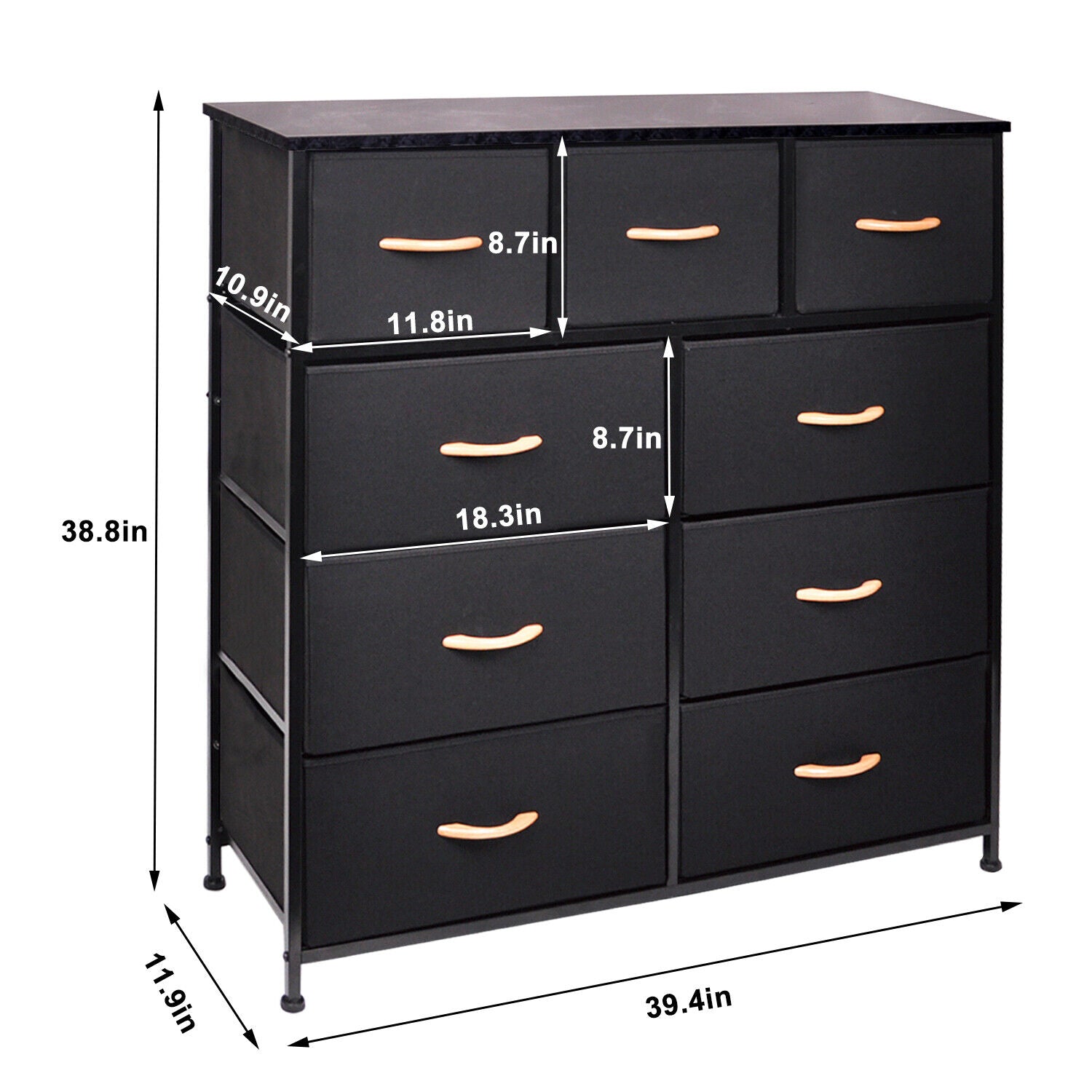 Dresser 9 Drawer Bedroom Furniture Storage Chest Organizer Closet Cabinet Home