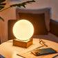 Modern Industrial Table Lamp, Unique Bedside Nightstand Desk Lamp with Glass Shade and Marble Base for Bedroom, Living Room, Office Study, Decoration (Include Bulb G45)