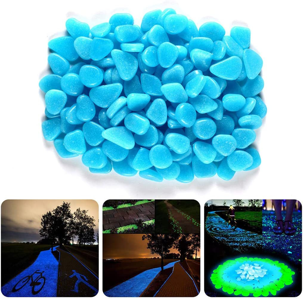【400 Pcs】 Glow in the Dark Rocks,Glowing Stones Garden Glow in the Dark Pebbles Outdoor Decorative Stones Small Patio Decor Garden Decorations