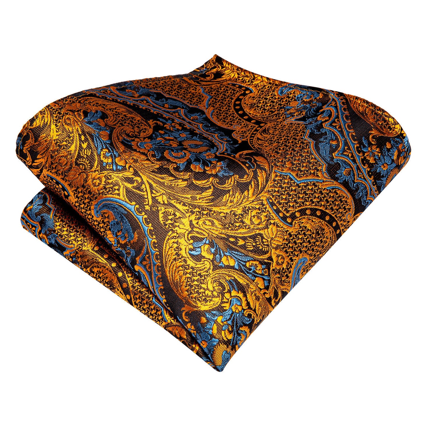 Navy Geometric Classic Men'S Tie All Silk Necktie Set Hanky Cufflinks Business