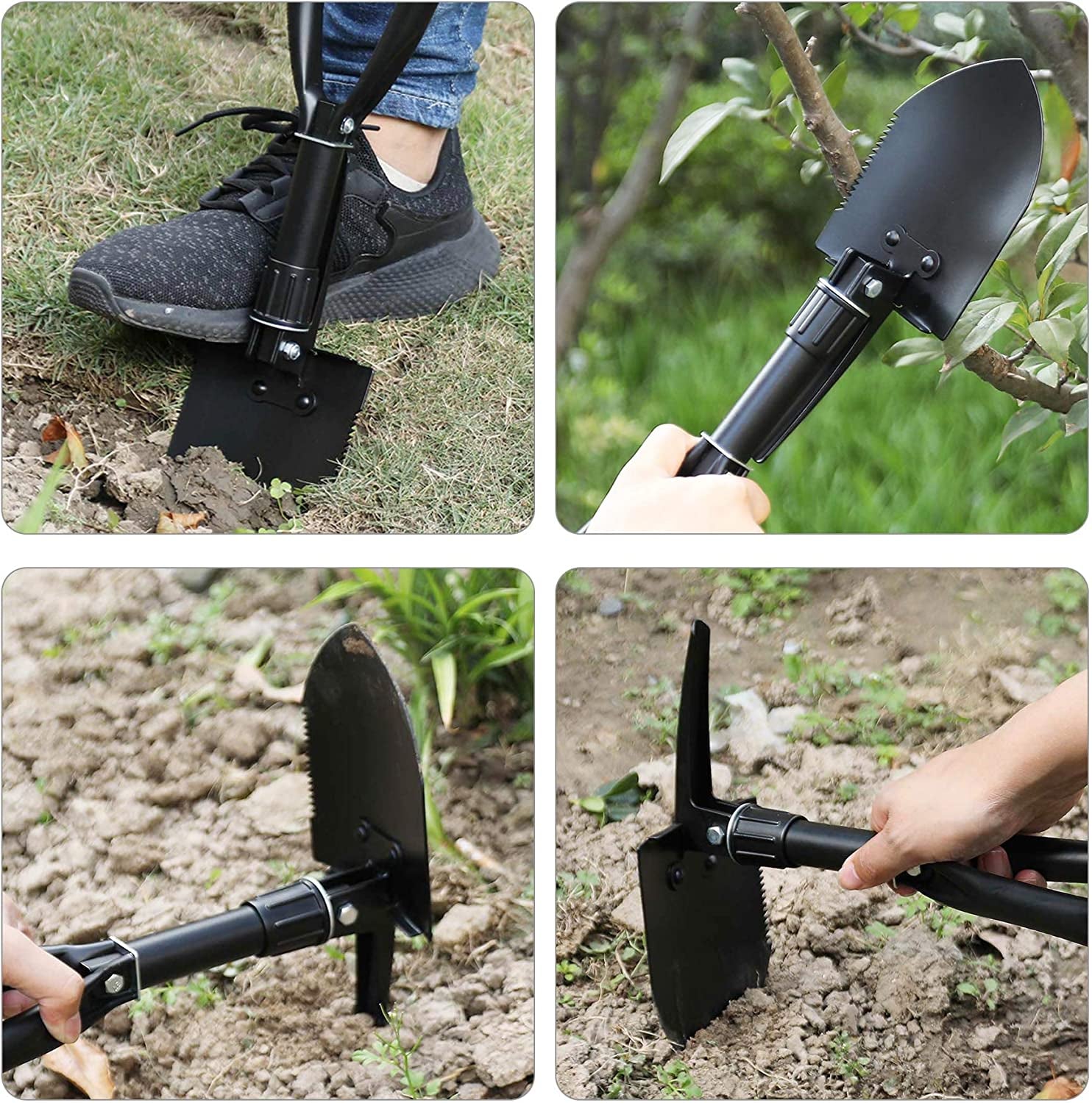 Mini Folding Shovel High Carbon Steel, Portable Lightweight Outdoor Tactical Survival Foldable Snow Shovel, Entrenching Tool, Camping, Hiking, Digging, Backpacking, Car Emergency
