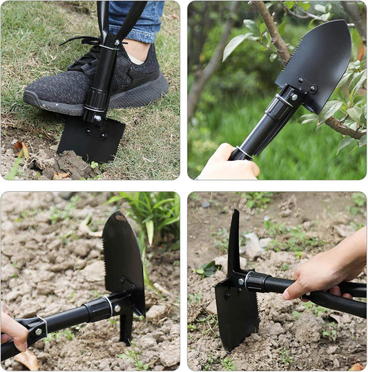 Mini Folding Shovel High Carbon Steel, Portable Lightweight Outdoor Tactical Survival Foldable Snow Shovel, Entrenching Tool, Camping, Hiking, Digging, Backpacking, Car Emergency