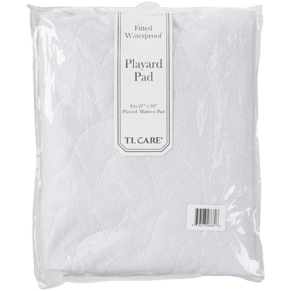 Waterproof Fitted Pack N Play Playard Protective Mattress Pad Cover, White, for Boys and Girls