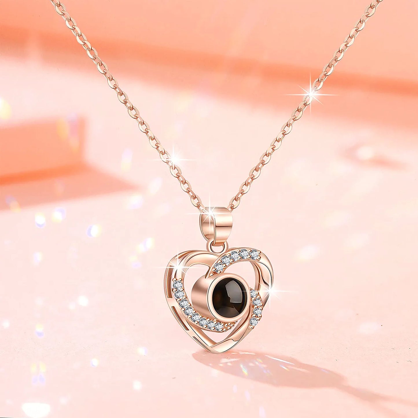 Preserved Real Rose for Girlfriend Wife Mom I Love You Necklace in 100 Languages Gifts for Women Girl Mothers Day Valentine'S Day Anniversary Christmas Birthday Gifts