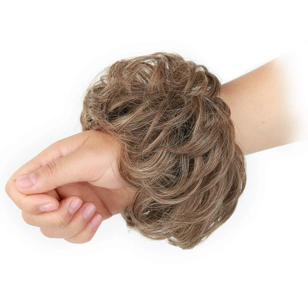1PCS Messy Hair Bun Hair Scrunchies Extension Curly Wavy Messy Synthetic Chignon for Women Updo Hairpiece