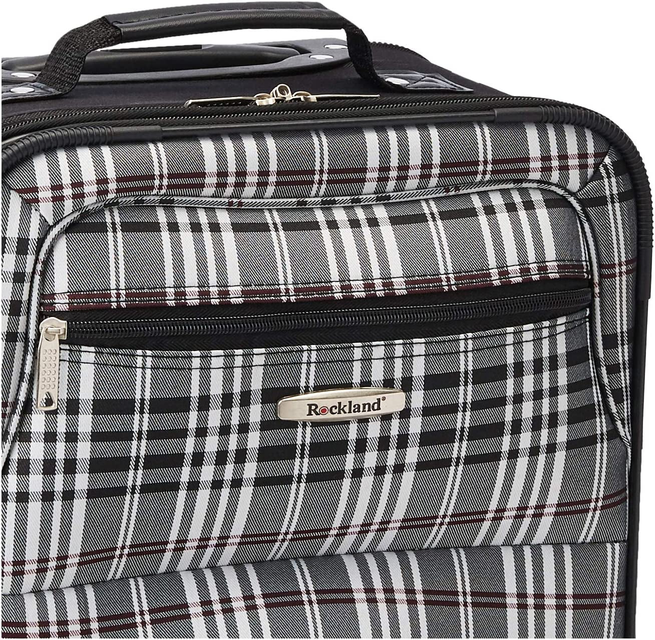 Fashion Softside Upright Luggage Set, Black Plaid, 2-Piece (14/19)