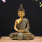 Nacome Meditating Seated Thai Buddha Statue Praying Collectibles Figurines,Zen Garden Buddha Sculpture-Indoor/Outdoor Decor for Home,Porch Yard Art Decoration,Polyresin,Gold Buddah,Gift