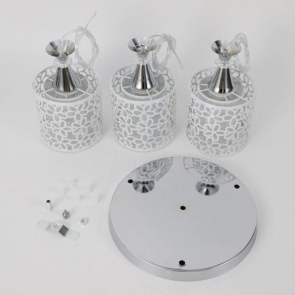 NOPTEG 3 Lights Modern Petal Ceiling Light LED Pendant Lamp Dining Room Chandelier (White)