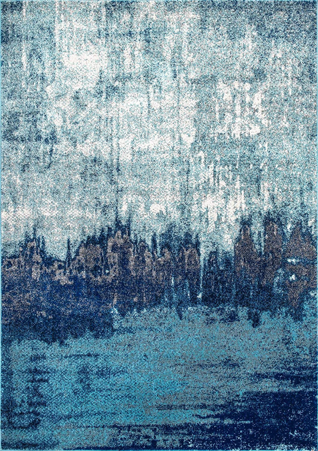 Alayna Abstract Area Rug, 5' X 7' 5", Blue