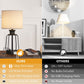 Touch Control Table Lamp Set of 2, Farmhouse Black Cage Bedside Lamps with 2 USB Ports and Outlets,3-Way Dimmable Nightstand Lamps for Reading, Bedroom, Living Room(Bulbs Included)