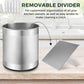 Extra Large Stainless Steel Kitchen Utensil Holder - 360° Rotating Utensil Caddy - Weighted Base for Stability - Countertop Organizer Crock with Removable Divider (Brushed Stainless Steel)