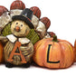 Thanksgiving Decorations Fall Turkey Pumpkin Table Topper Figurine Centerpiece Harvest Autumn Resin Tabletop for Outdoor Indoor Fireplace Mantle Desk Shelf Kitchen Living Room Home Party Decor