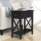 Flip Top Open End Table, Narrow Side Table Slim End Table for Living Room Bedroom, Black