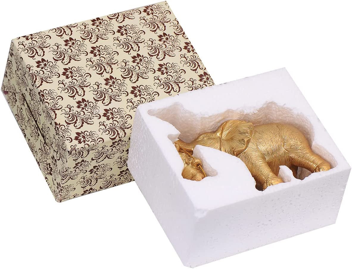 Gold Elephant Decor, Mother Elephant Statue Figurines for Home Decorations Gifts for Women