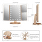 Makeup Mirror with 21 LED Lights,Two Power Supply, Touch Screen and 1X/2X/3X Magnification Tri-Fold Vanity Mirror , Gift for Women(Gold)