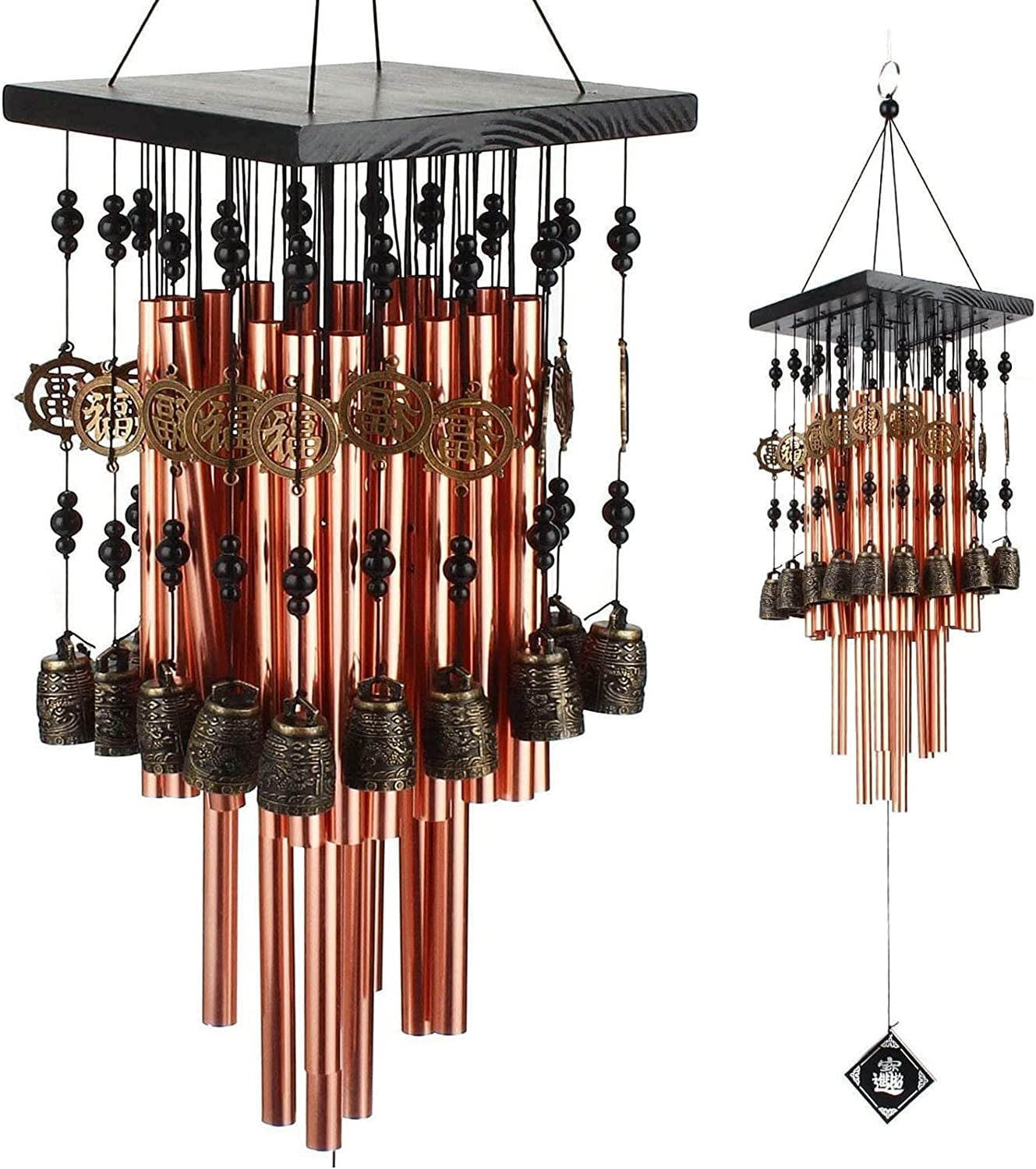 Wind Chimes for Outside,30"Memorial Wind Chimes with 28 Pieces Tubes and 16 Copper Bell for Garden,Patio,Window Wind Chime Hanging Decoration, Bronze Memorial Sympathy Wind Chimes Gifts for Mom