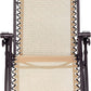 Outdoor Textilene Adjustable Zero Gravity Folding Reclining Lounge Chair with Pillow, Beige
