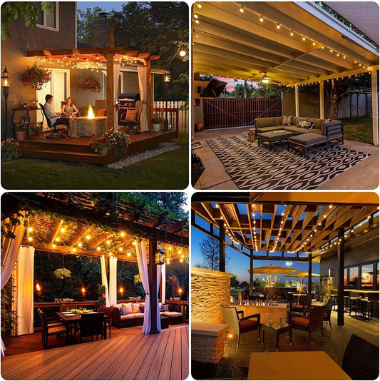 100Feet Outdoor String Lights Led,Shatterproof G40 Edison Outdoor Patio String Lights Pergola UL Listed Waterproof outside String Lights Commercial Lighting Backyard Bistro Party Decor