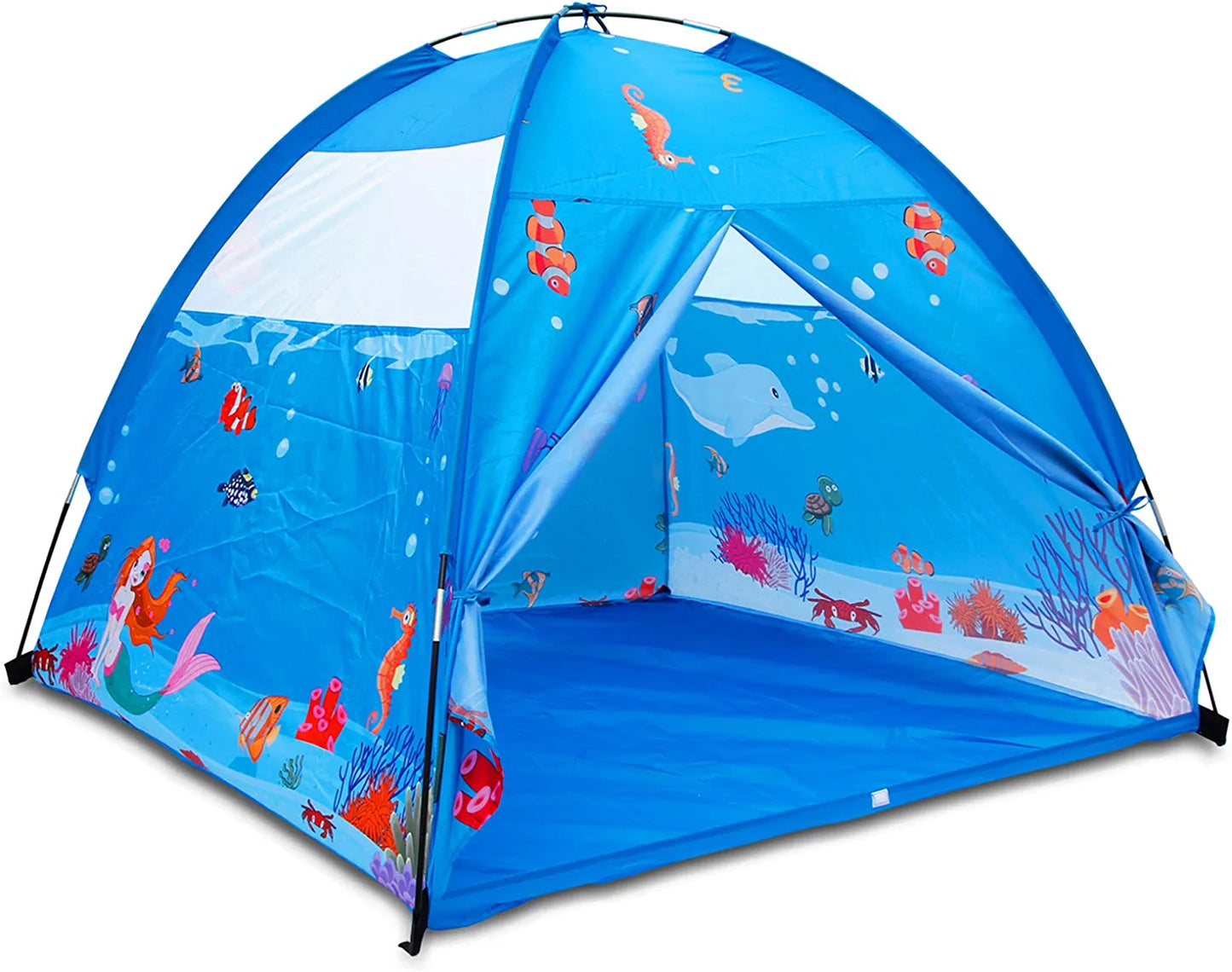 Homfu Kids Play Tent Outdoor Boys Indoor Playhouse for Children Tents Toddler Girls Gift Game Play Housetoys (Blue)