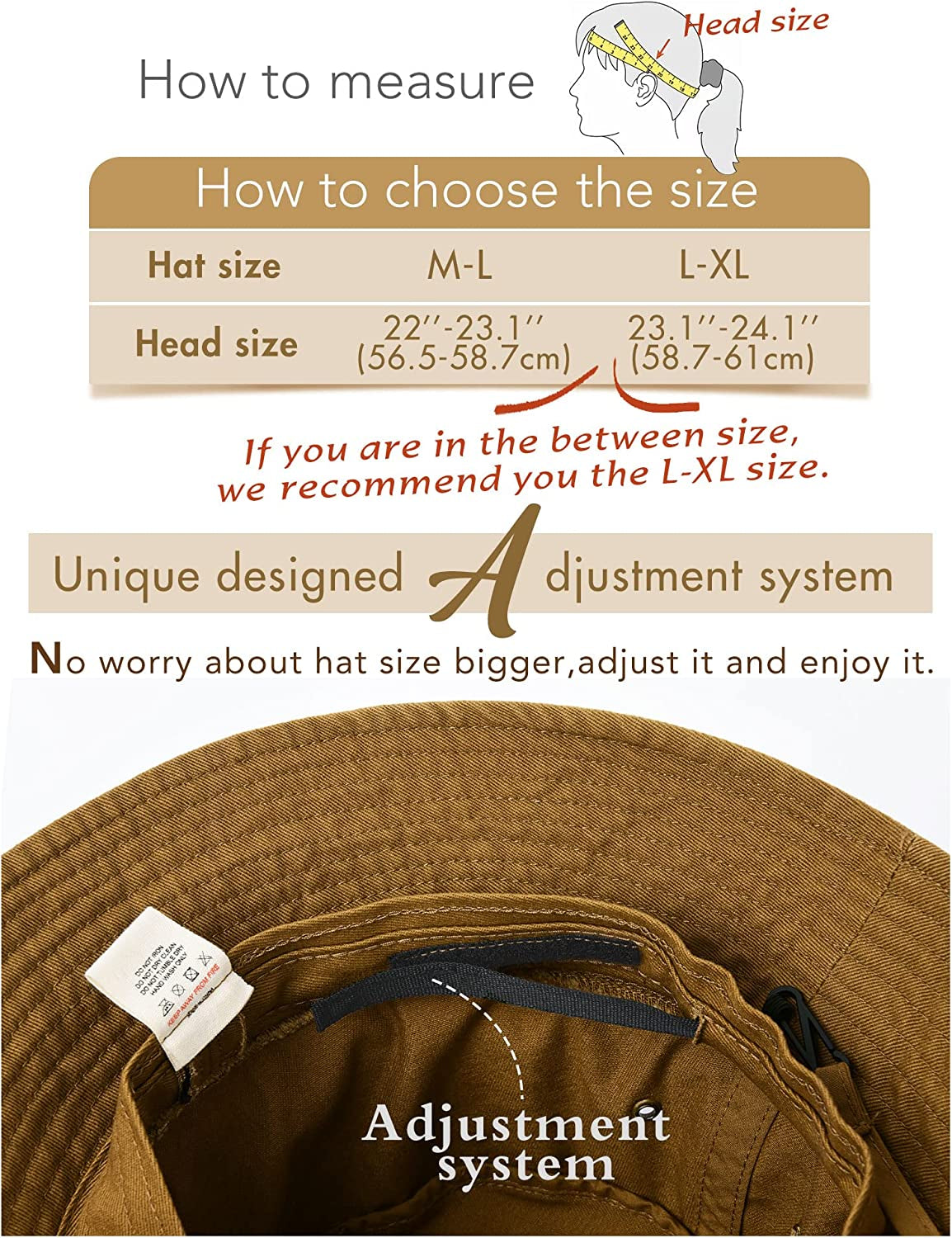 FURTALK Bucket Hats for Women Washed Cotton Packable Summer Beach Sun Hats Mens Womens Bucket Hat with Strings for Travel