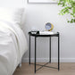 Small Metal round End Side Accent Coffee Table Nightstand Living Room Bedroom