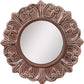 Decorative 9" Warm Taupe round Ceramic Accent Wall Mirror