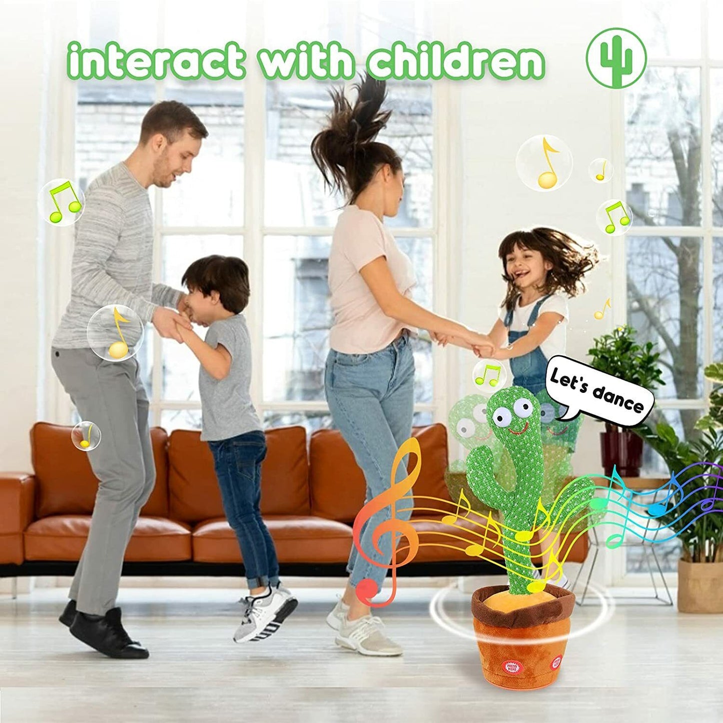 Singing Cactus Plush Toy Glow Dancing Electronic Recording Funny Song Fun Toy US