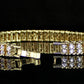 Mens Womens 2 Row Cz Tennis Bracelet 14K Gold Plated 8 Inch