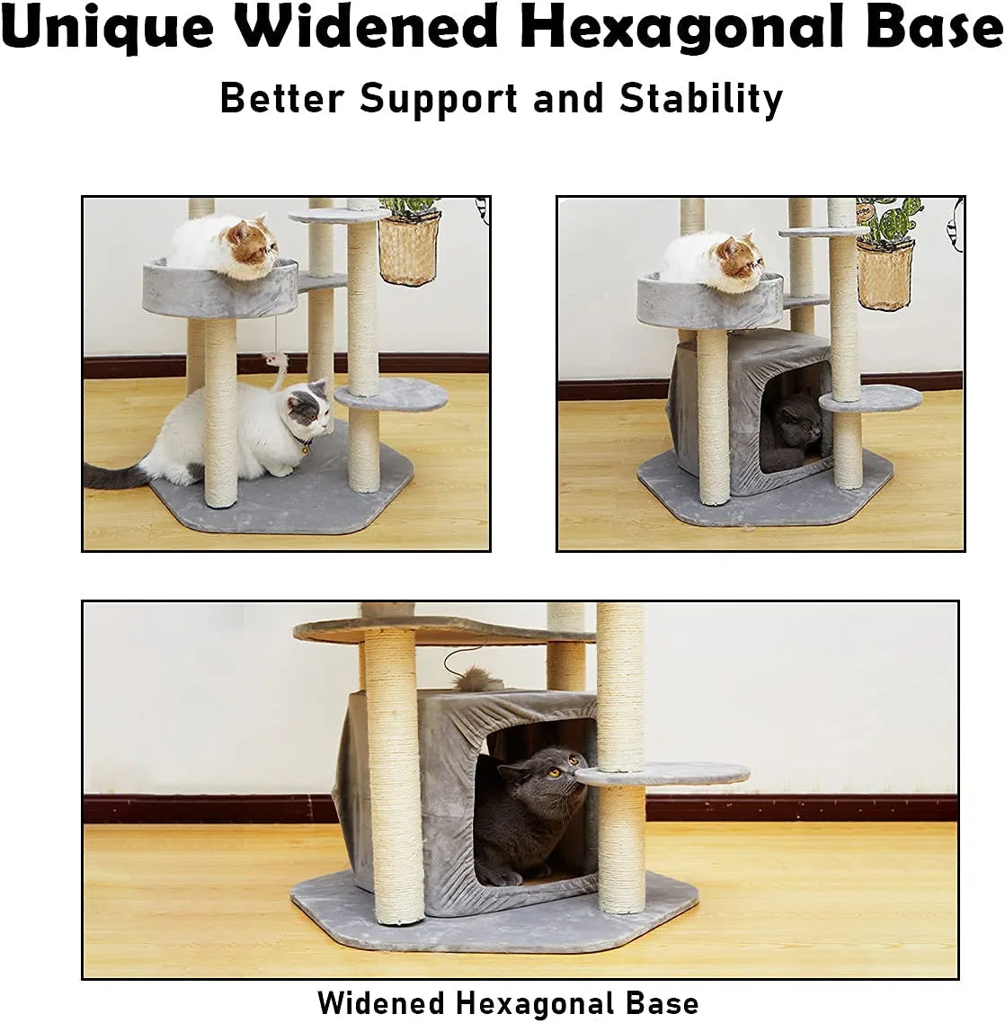 Cat Tree Cat Tower for Indoor Cats, 68" Tall Cat Tree House with Scratching Posts, Perch, Toys, Cat Activity Tree for Large Cats/Kittens, Cat Climbing Tower for Cat Play Rest