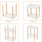 Side Tables Set of 2, Tall End Tables with Storage Rack, Wooden Nightstands Bedside Tables for Living Room Bedroom Office No-Tool Assembly (White).