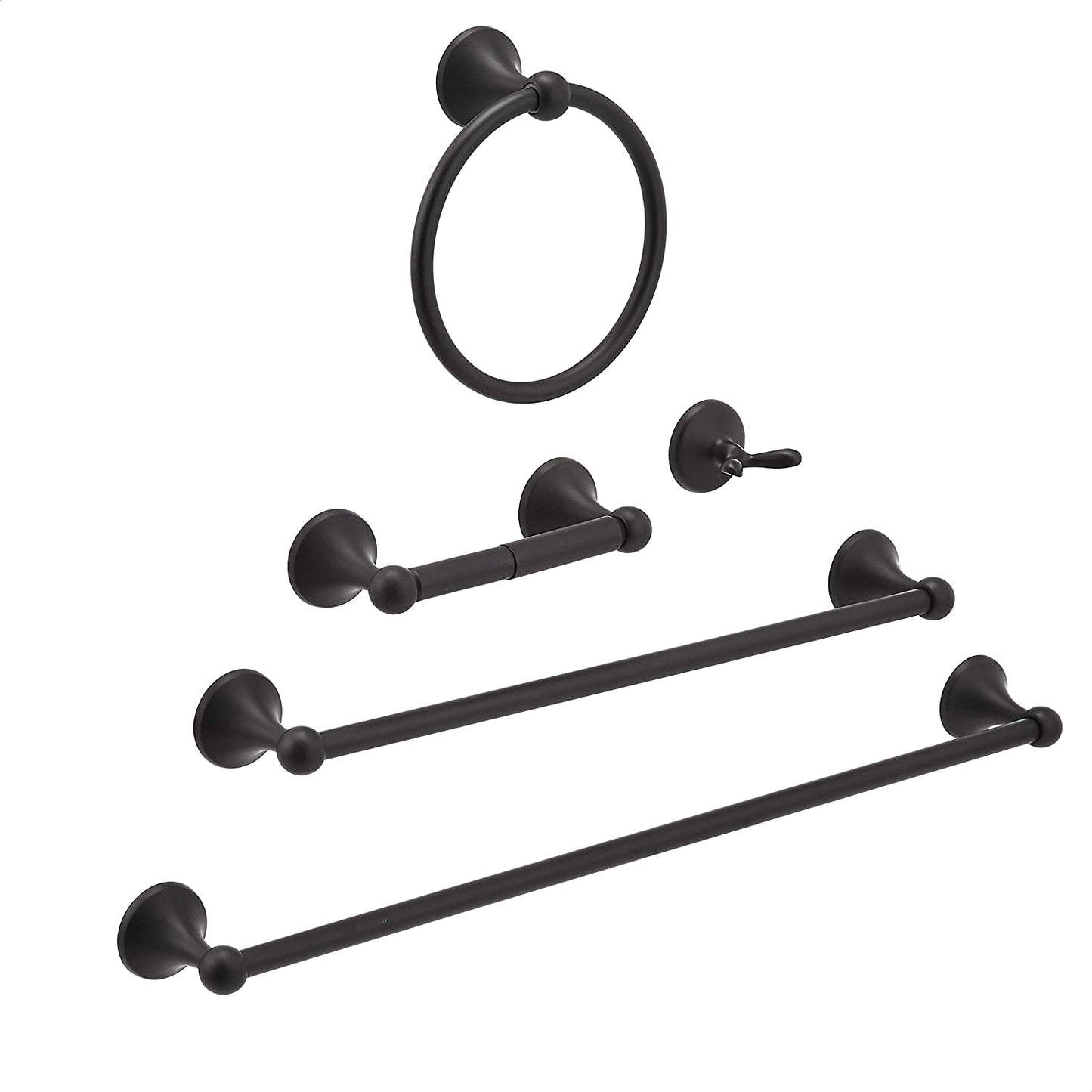 5-Piece Bathroom Set - Standard, Black