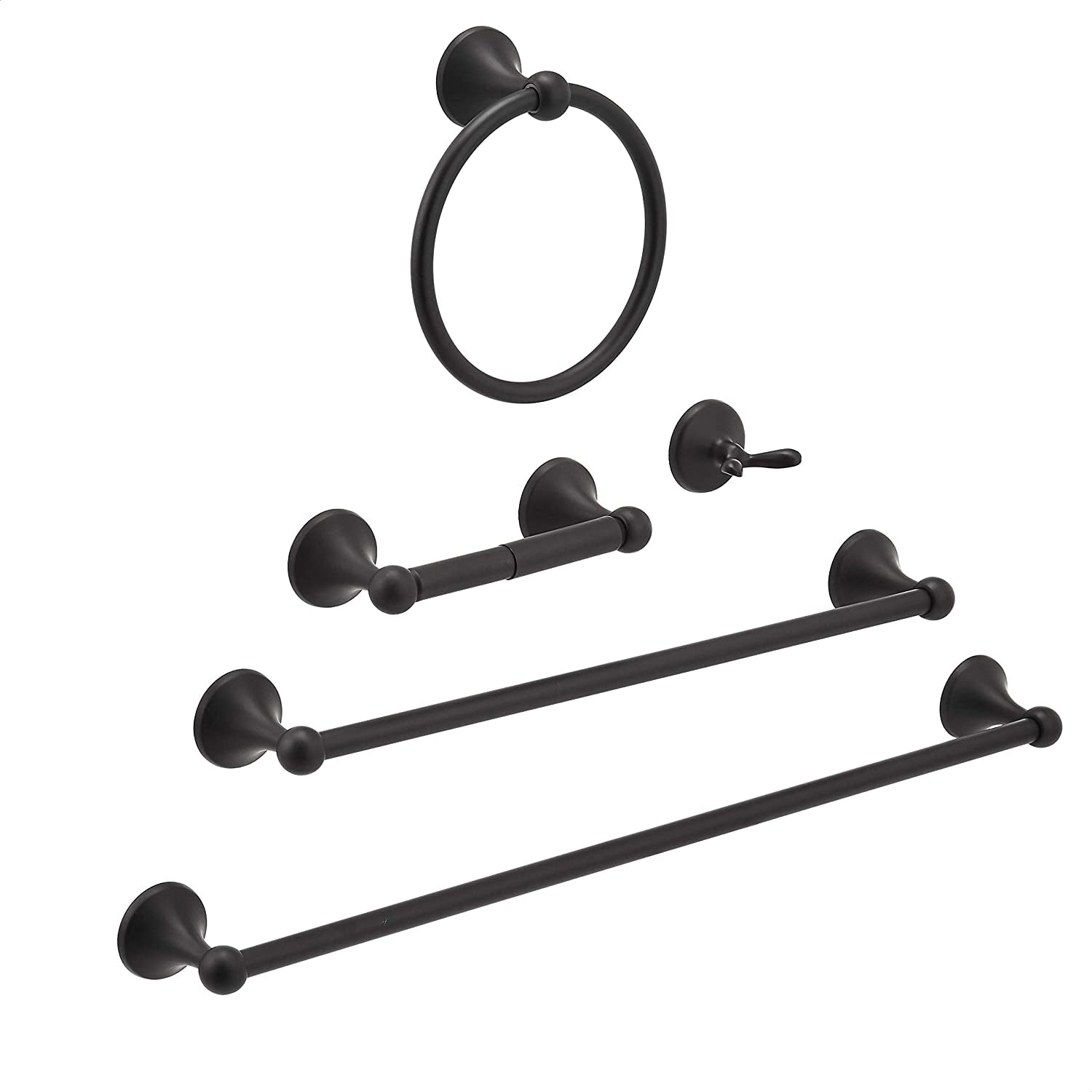 5-Piece Bathroom Set - Standard, Black