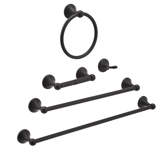 5-Piece Bathroom Set - Standard, Black
