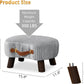 Small Curved Foot Stool with Handle, Gray Velvet Footstool and Ottomans, Modern Foot Rest with Wooden Legs, Step Stool with Padded Seat for Couch, Living Room
