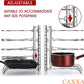 Heavy Duty Pan Rack, Pot Lid Rack, Kitchen Cabinet Pantry Cookware Organizer Rack Holder | 5 Adjustable Dividers, Chrome