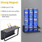 Fridge Magnet Organizer Magnetic Spice Rack with Four Removable Hook Refrigerator Shelf Rack Black (2 Pack)