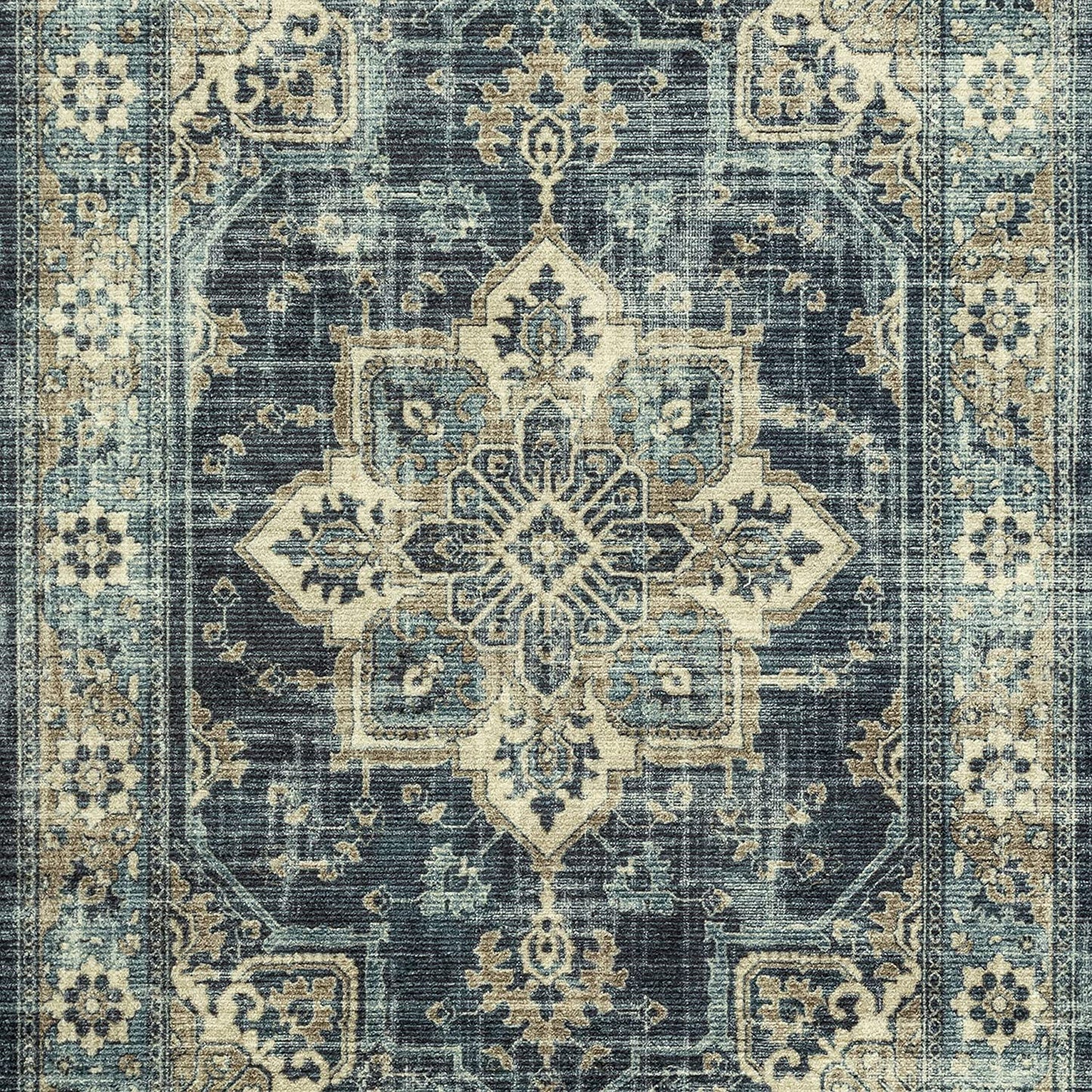 Ava Traditional Tapestry Kitchen Rugs Non Skid Accent Area Carpet [Made in USA], Persian Blue, 2'6" X 3'10"
