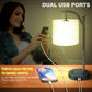 Bedside Lamp with USB Ports(Dual), Stepless Dimmable, Warm Light, Rotary Switch Control,  Eye-Caring Nightstand Lamp, Fabric Lampshade, Bulb Included,Side Table Lamp for Bedroom,Need Installation